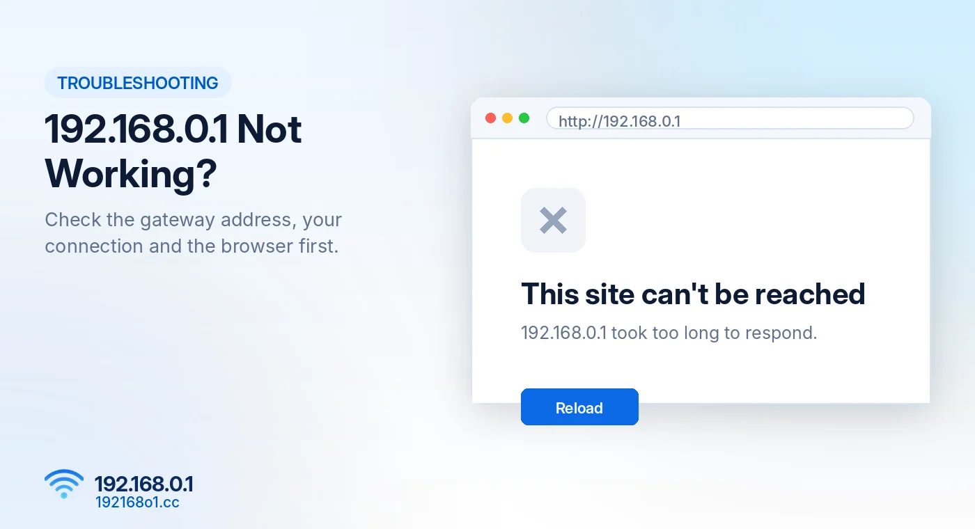 192.168.0.1 not working error screen and how to fix the router login problem - 192168o1.cc
