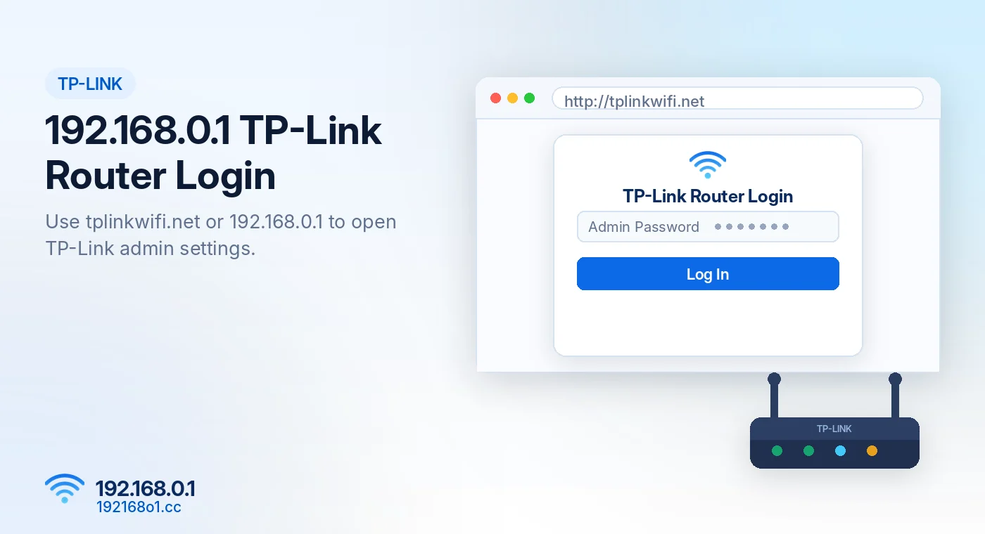 TP-Link router login page opened with 192.168.0.1 and tplinkwifi.net - 192168o1.cc